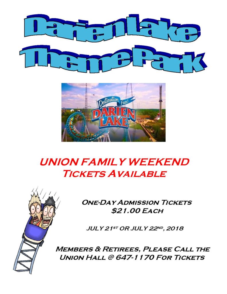Union Family Funday Weekend Darien Lake CWA Local 1170